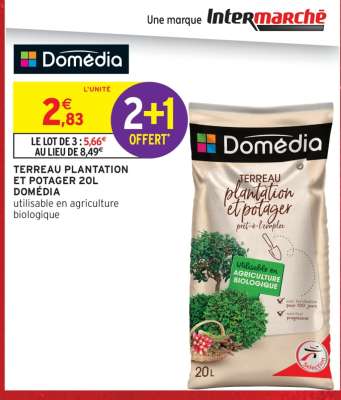 TERREAU PLANTATION ET POTAGER 20L DOMEDIA