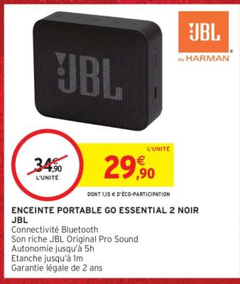 ENCEINTE PORTABLE GO ESSENTIAL 2 NOIR JBL