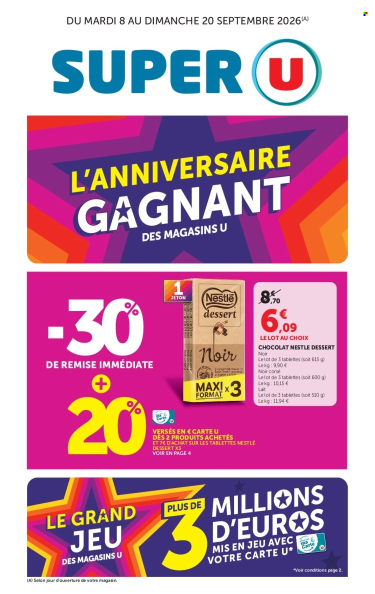 Catalogue SUPER U - 08/09/2026 - 20/09/2026. Page 1