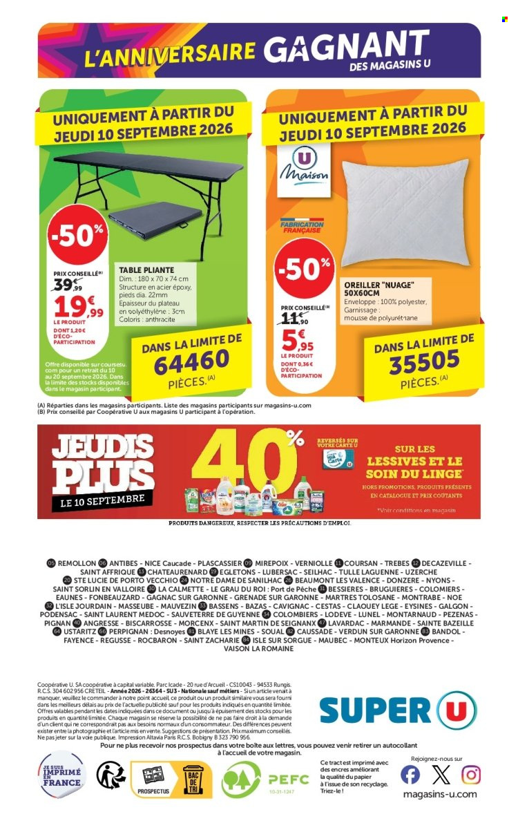 Catalogue SUPER U - 08/09/2026 - 20/09/2026. Page 40