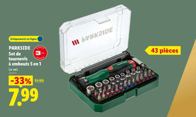 PARKSIDE Set de tournevis à embouts 5 en 1