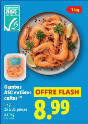 Gambas ASC entières cuites