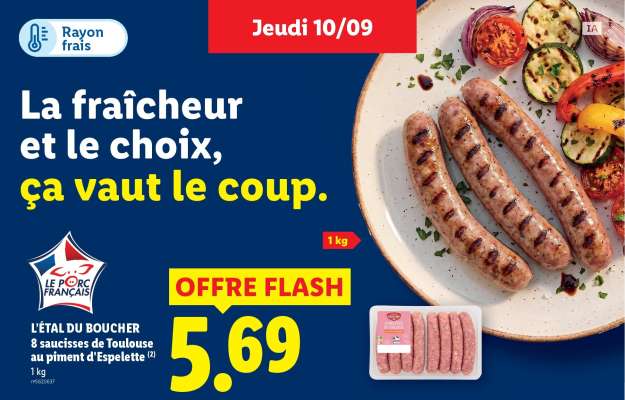 L'ÉTAL DU BOUCHER 8 saucisses de Toulouse au piment d'Espelette