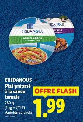 ERIDANOUS Plat préparé à la sauce tomate
