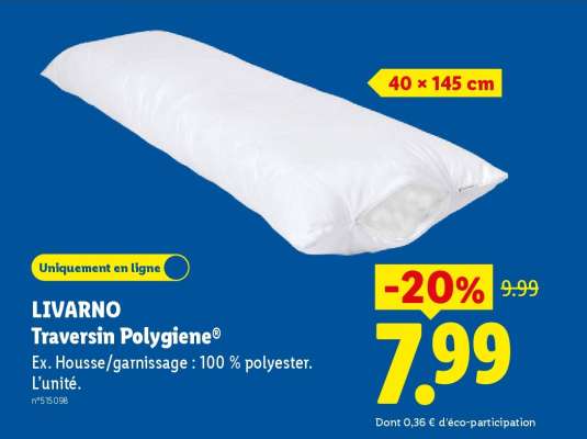 LIVARNO Traversin Polygiene