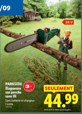 PARKSIDE Élagueuse sur perche sans fil