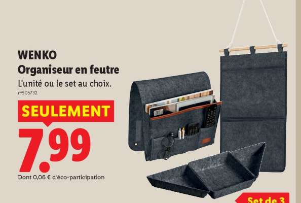WENKO Organiseur en feutre