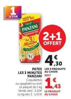 Pâtes «Les 3 minutes» PANZANI