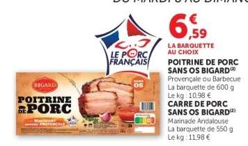 POITRINE DE PORC SANS OS BIGARD