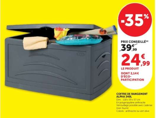 COFFRE DE RANGEMENT ALPHA 340L