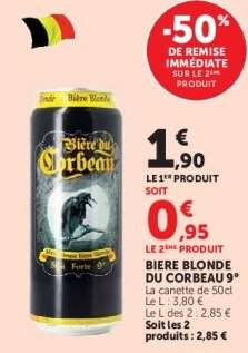 BIÈRE BLONDE DU CORBEAU 9°