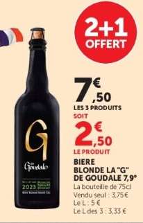 BIERE BLONDE LA G DE GOUDALE 7.9°