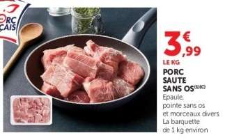 Porc : Sauté Sans Os