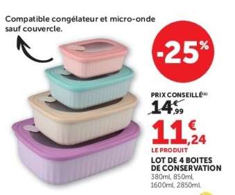 LOT DE 4 BOITES DE CONSERVATION