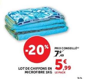 Lot de chiffons en microfibre 1kg