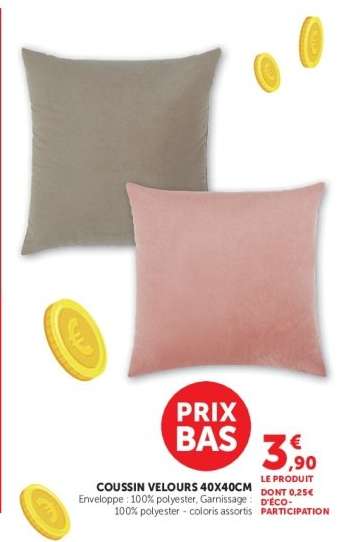 COUSSIN VELOURS 40X40CM