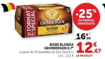 BIERE BLONDE GRIMBERGEN 6,7°