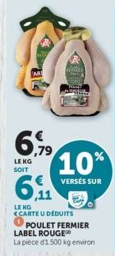Poulet FERMIER  Label Rouge