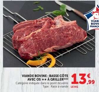 Viande Bovine : Basse Côte** Avec Os
