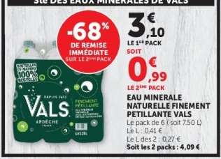 Eau Minérale Naturelle Finement Pétillante Vals