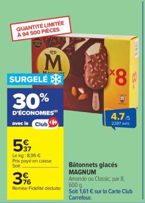 BÂTONNETS GLACÉS MAGNUM