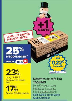 Dosettes de café L’Or TASSIMO