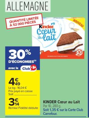 KINDER Cœur au lait