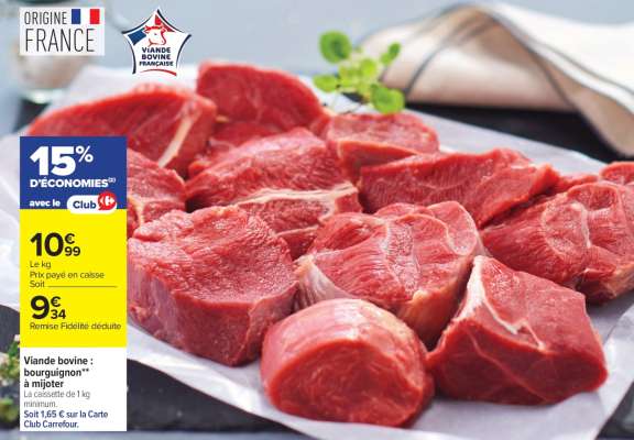 Viande Bovine : Bourguignon***