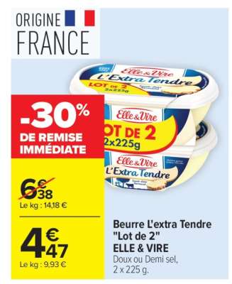 Beurre L'extra Tendre "Lot de 2"