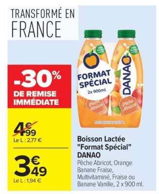 Boisson Lactée "Format Spécial" DANAO