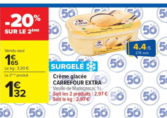 Crème glacée CARREFOUR EXTRA