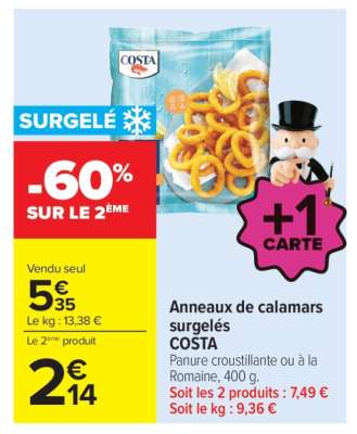 ANNEAUX DE CALAMARS SURGELÉS "COSTA"