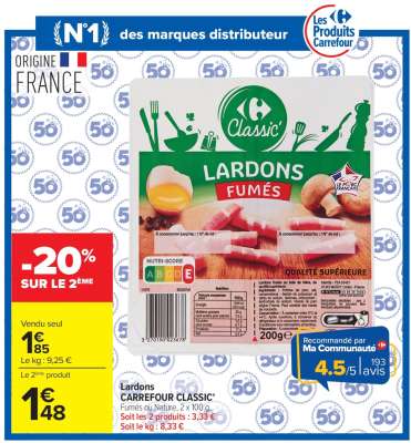 Lardons Carrefour Classic
