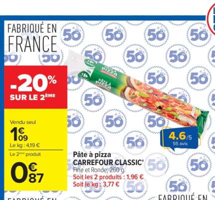 Pâte à Pizza Carrefour Classic