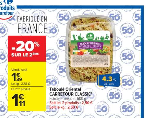 Taboulé Oriental CARREFOUR CLASSIC'