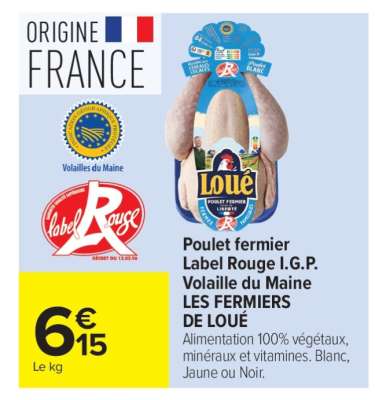 Poulet fermier Label Rouge I.G.P. Volaille du Maine LES FERMIERS DE LOUÉ