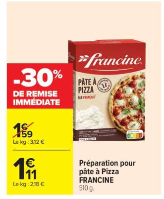 Préparation pour pâte à Pizza FRANCINE