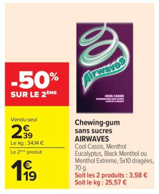 Chewing-gum sans sucres AIRWAVES