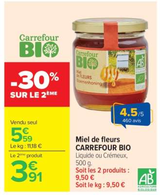 Miel de fleurs CARREFOUR BIO