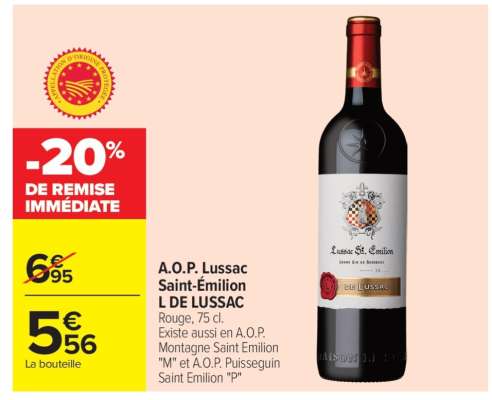 A.O.P. Lussac Saint-Émilion L DE LUSSAC