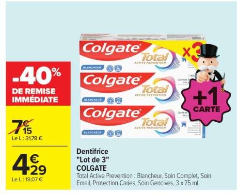 Dentifrice «Lot de 3» COLGATE