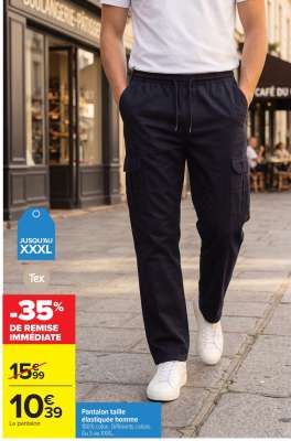 Pantalon taille élastique homme