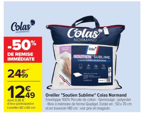 Oreiller "Soutien Sublime" Colas Normand