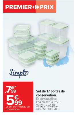 Set de 17 boites de conservation