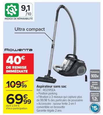 Aspirateur sans sac