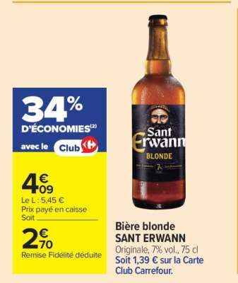 Bière Blonde Sant Erwann
