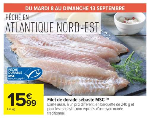 Filet de dorade sébaste MSC