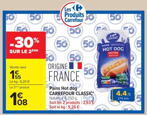 Pains Hot Dog Carrefour Classic