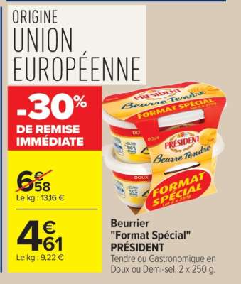 Beurrier "Format Spécial" PRÉSIDENT