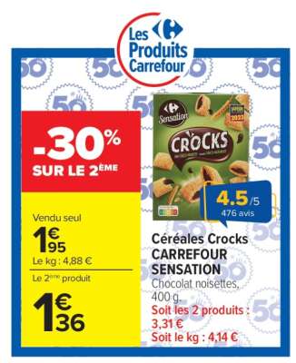 Céréales Crocks CARREFOUR SENSATION